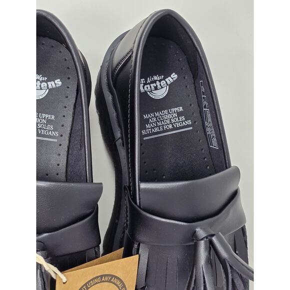 Dr Doc Martens Adrian Quad Black Platform Vegan Leather Shoes Ladies 8 Men 7 - Picture 6 of 10